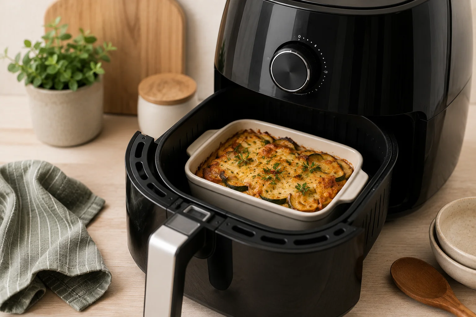 Utilisastion d'un plat dans un air fryer